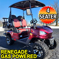 Gas Powered Golf Cart 4 Seater 200cc Renegade Fuel Edition Utility Golf UTV - GAS EDITION - RED