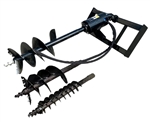 Skid Steer Hydraulic Auger Attachment for TUFF-LIFT Mini Excavators with 3 Bits - 12-16 GPM