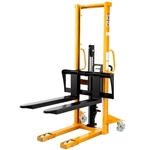 Manual Lift Pallet Stacker W/Adjustable Forks - 2200lbs Capacity - 63" lifting height - SDJA1000-I