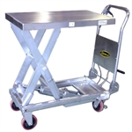 Single Scissor Stainless Steel Lift Table - 660lbs Capacity - 35.4" lifting height - SP500 Stainless