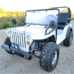 Ice White Mini Gas Golf Cart Jeep ELITE Edition - Lifted With Custom Rims And Fender Flares - Model - Ice White