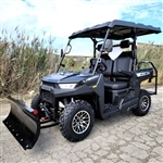 Crossfire Gas Golf Cart EFI UTV 200cc 4 Seater Utility Vehicle With Plow- CROSSFIRE 200 EFI - Black With Plow