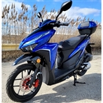200cc 4 Stroke EFI Gas Moped Scooter W/ LED Lights - CLASH 200 BLUE Without Pedals 182