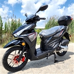 200cc 4 Stroke EFI Gas Moped Scooter Fully Assembled W/ LED Lights - ZINGER 200 BLACK