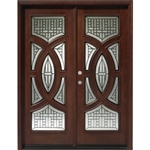 Solid Wood Mahogany 30'' Circular Exterior Double Door Unit