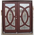 Double Mahogany Circular Deluxe GL19 6' Solid Wood Entry Door