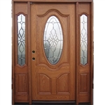 Triple Ash Deluxe Oval GL06 Solid Wood Entry Door