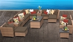 Toscano 17 Piece Outdoor Wicker Patio Furniture Set