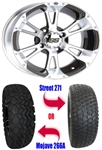 12" Wheel/Tire Combo Package with Lift Kit.  Fits EZGO TXT/Medalist 94-01.