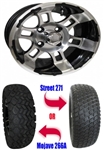 12" Wheel/Tire Combo Package with Lift Kit.  Fits Club Car DS (Gas 94-03) and (Electric 84-03)