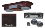 Brand New Marine Grade Woodgrain Universal Golf Cart Overhead Radio Console