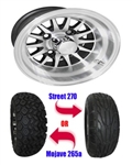 Brand New Lifted Golf Cart Tires and Black 10" RHOX Phoenix Machined Wheels Set