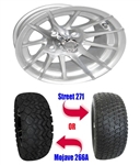 Brand New 23" Lifted Golf Cart Tires and 12" RX103 12 Spoke Machined Wheels Set