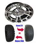 Brand New Lifted Golf Cart Tires and 12" RHOX RX131 Machined Wheels Set