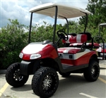 EZGO 48 Volt Rxv Red/Silver Golf Cart 2 Tone Seats 6" Lift