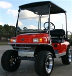 EZ-GO Lifted Orange 36 Volt Electric Golf Cart