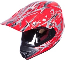 red motocross helmet