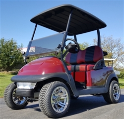 48V Electric Dark Maroon Club Car Precedent Golf Cart w/ Chrome Rims ...