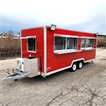 18' Food Concession Trailer Fully Loaded With Every Option - Red