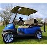 48V Electric BLUE Demon Club Car Precedent Golf Cart With Custom Rims & Flip Seat