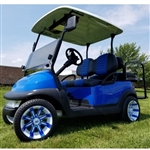 48V Blue Spider Club Car Precedent Golf Cart With Custom Rims & Flip Seat