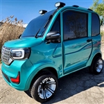 LE Coco Coupe Teal Electric Golf Car Small LSV Low Speed Vehicle Golf Cart 4 Seater 60v Scooter Car - Teal