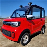 Four Passenger Red Electric Golf Car Small LSV Low Speed Vehicle Golf Cart 4 Seater 60v Coco Coupe Scooter Car With AC & Heat