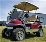 48V Electric Maroon Golf Cart Club Car Precedent w/ Light Kit & Rear Flip Seat