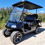 Evolution 48v Lithium Electric Golf Cart Four Seater - Custom Rims & Flip Seat - Optionally Fully Loaded - Black