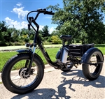 Electric Powered Fat Tire Tricycle Motorized 3 Wheel Trike Scooter Bicycle - Savage YLS Black