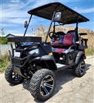 Terminator 48v Electric Golf Cart Four Seater - Massive Rims/Tires Flip Seat & Optionally Fully Loaded - Black Demo Model