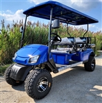 6 Passenger WildCat 48v Electric Golf Cart Limo LSV Low Speed Vehicle Six Seater - 48v - Blue - BD600