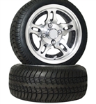 4 Brand New 205x30-12 Ultra GT Tires on 12x7 Supernova Black Finish Golf Cart Wheels