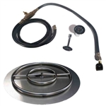 High Grade 30in SS Fire Pit Ring Burner Kit with Pan NG Connection Kit