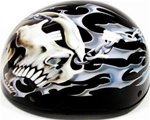 Adult Hell Skull Half Scooter Helmet (DOT Approved)