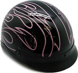 TMS Glossy Flame Motorcycle Half Helmet Biker (DOT Approved)