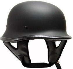 German Flat Black Motorcycle Cruiser Half Helmet (DOT Approved)