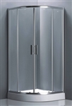Aluminum Frame Curved Shower Enclosure Partial Frame w/ Sliding Door