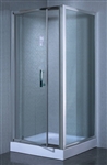 Corner Shower Enclosure Partial Frame w/ Hinged Door & Aluminum Frame