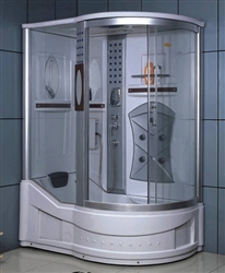 Right Corner Shower Enclosure w/ Bathtub, Radio, & 5 Massage Jets