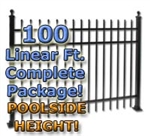 100 ft Complete Speer Top Residential Aluminum Fence 54" Pool Fencing Package