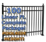 100 ft Complete Elegant Residential Aluminum Fence 54" Pool Fencing Package