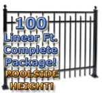 100 ft Complete Spear Smooth Top Residential Aluminum Fence 54" Pool Fencing Package