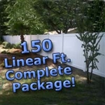 150 ft Complete Solid PVC Vinyl Privacy Fence 6' Wide Fencing Package