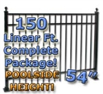 150 ft Complete Elegant Residential Aluminum Fence 54" Pool Fencing Package