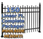 150 ft Complete Staggered Pickets Residential Aluminum Fence 54" Pool Fencing Package