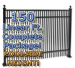 150 ft Complete Double Picket Residential Aluminum Fence 54" Pool Fencing Package