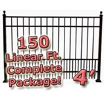 150 ft Complete Puppy Panel Residential Aluminum Fence 4' High Fencing Package