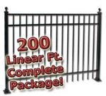 200 ft Complete Elegant Residential Aluminum Fence 4' High Fencing Package