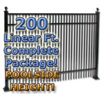 200 ft Complete Double Picket Residential Aluminum Fence 54" Pool Fencing Package